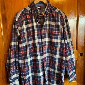 Tommy Hilfiger plaid shirt.